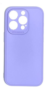 Силиконовый матовый чехол с защитой камеры для iPhone 15 Pro (Лавандовый)