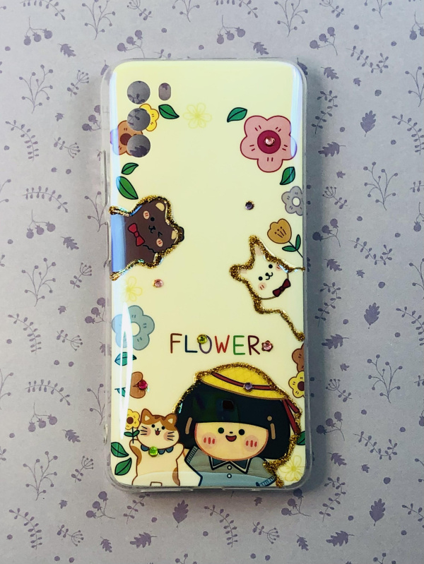 Накладка силиконовая перламутровая Flower для Xiaomi POCO M3