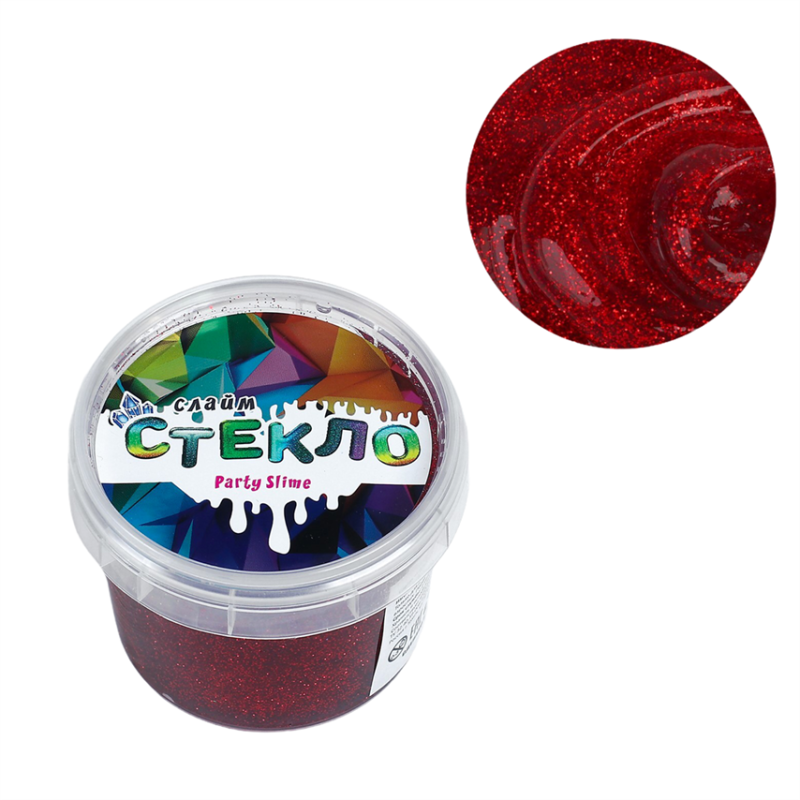 Слайм "Стекло" с блестками 100гр