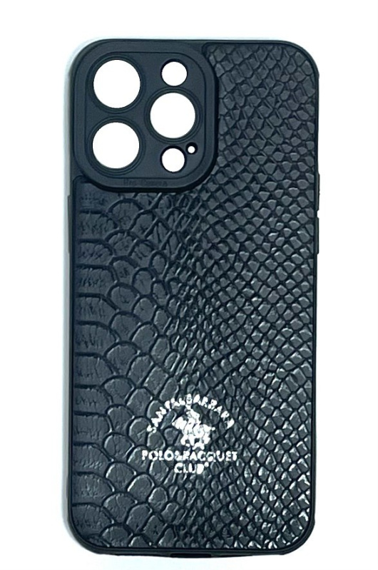Силиконовый чехол рептилия для iPhone 15 Pro Max (Черный)