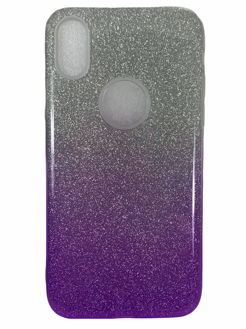 Накладка ТПУ градиент с блестками для IPhone X/XS
