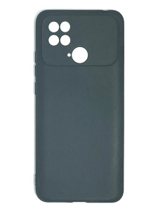 Силиконовая накладка для Xiaomi Poco C40 с защитой камеры и подложкой (Черный)