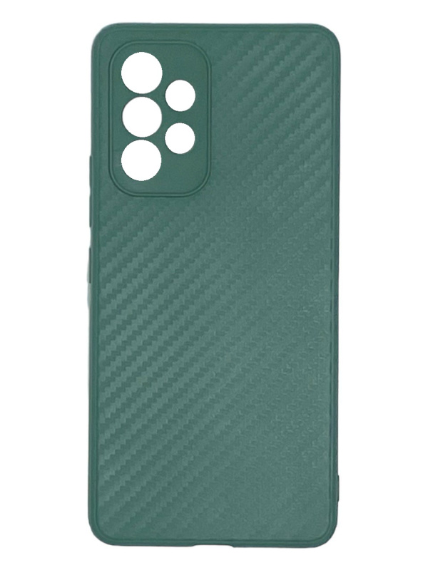 Силиконовый чехол карбон с текстурой для Samsung A53 (Зеленый)
