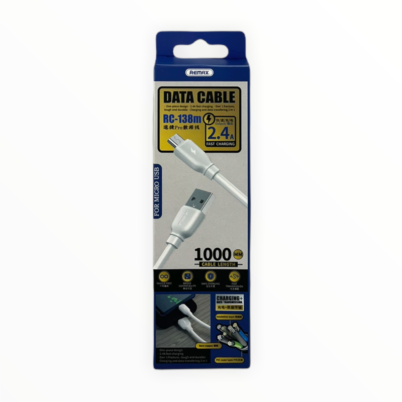 Кабель REMAX Suji Pro MicroUSB 2.4A data cable RC-138m