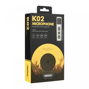 Портативный микрофон REMAX K02 серебро