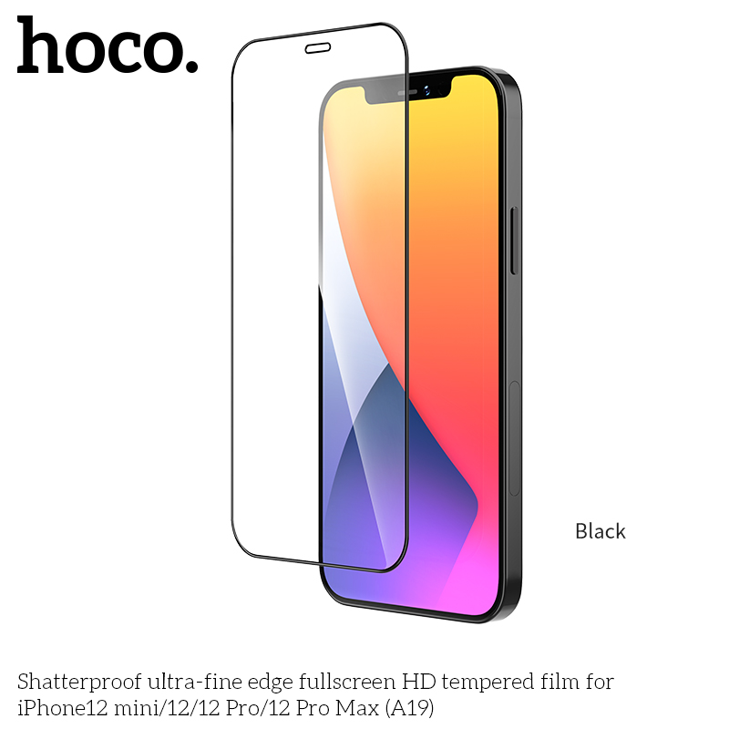 Защитное стекло Hoco Shatterproof ultra-fine edge full screen HD для iPhone12 Pro Max (A19)