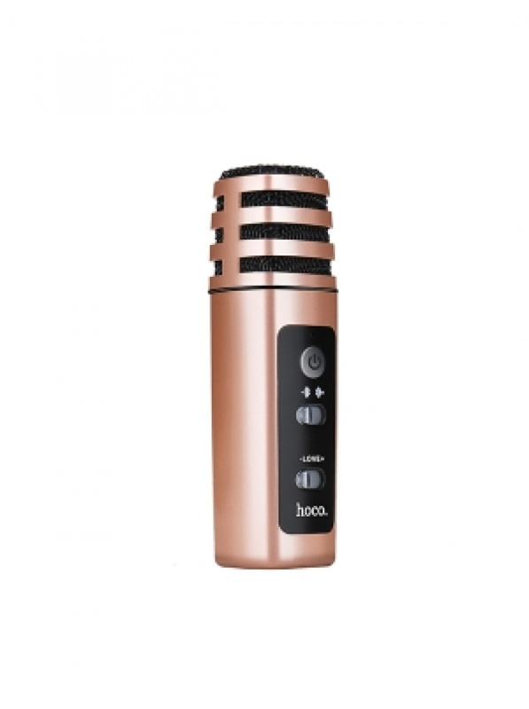 Портативный микрофон HOCO BK2 розовое золото