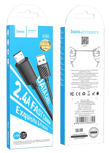 Кабель Hoco X88 USB 2.4A для micro USB 1м (Черный)