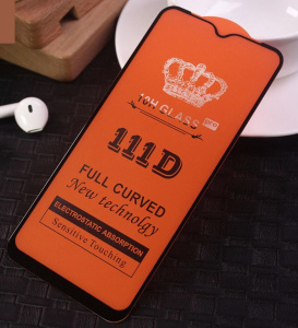 Защитное стекло CROWN 111D полный клей для Samsung A10 / M10 (Чёрный)