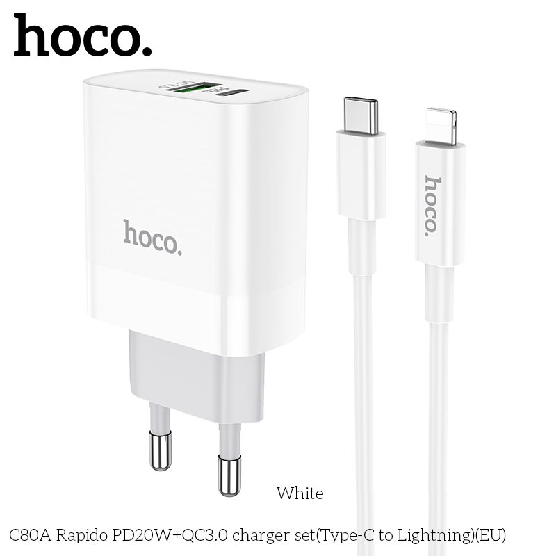 Сетевое зарядное устройство Hoco C80A Rapido 