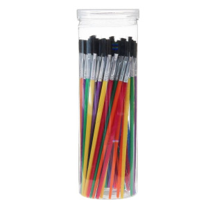 Кисть синтетика №2 с цветной ручкой 