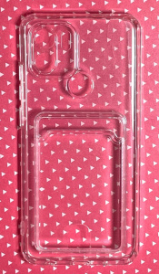 Прозрачный силиконовый чехол с визитницей для Poco C51