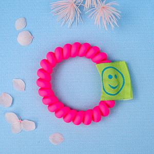 Резинка для волос "Пружинка Смайлик" розовый