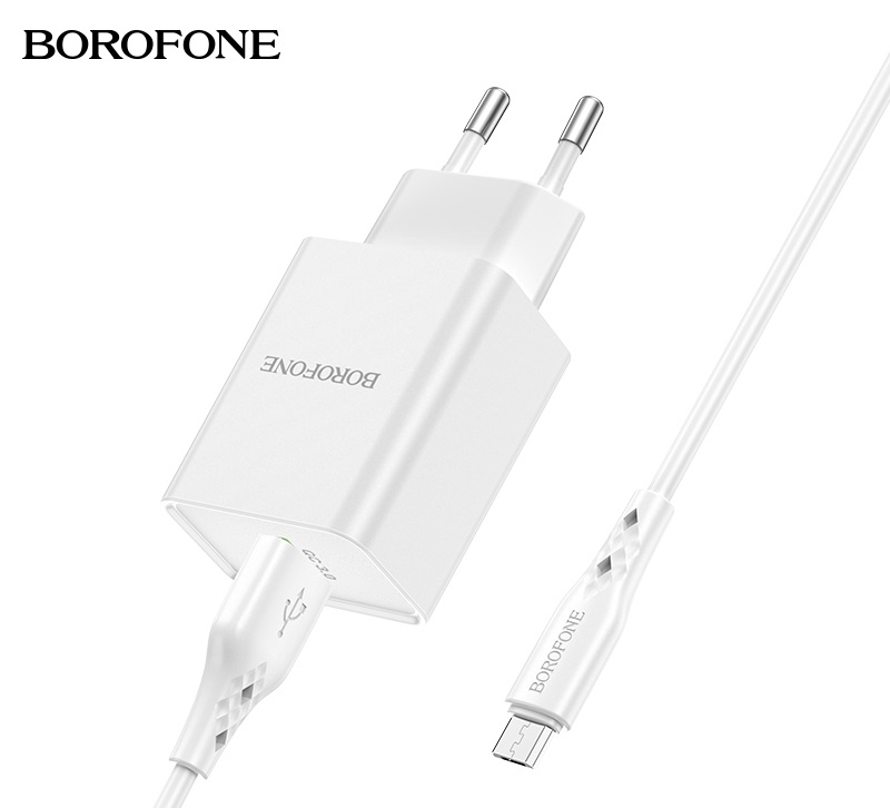 Сетевое зарядное устройство Borofone BN5 3.0A кабель Micro USB (Белый)