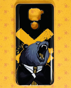 Накладка силиконовая с принтом для Redmi Note 9 Зверь медведь