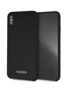 Накладка силиконовая GUESS collection Gold logo для iPhoneXR GUHCI61LSGLBK черный