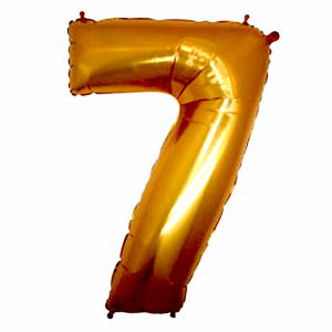 Шар фальгированный цифра 7 золотой цвет