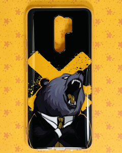 Накладка силиконовая с принтом для Redmi 9 Зверь медведь