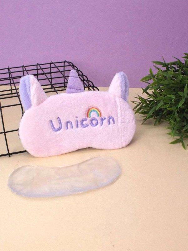 Маска для сна гелевая "Unicorn Rainbow" pink