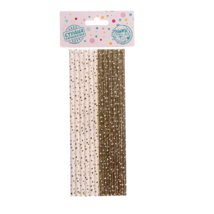 Трубочки для коктейля Горошек  тиснение набор 12 шт