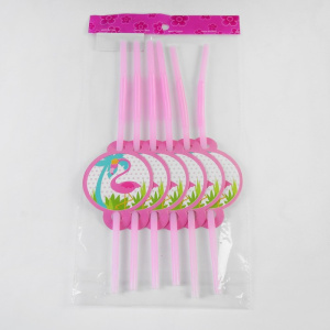 Трубочки Фламинго для коктейля 6 шт