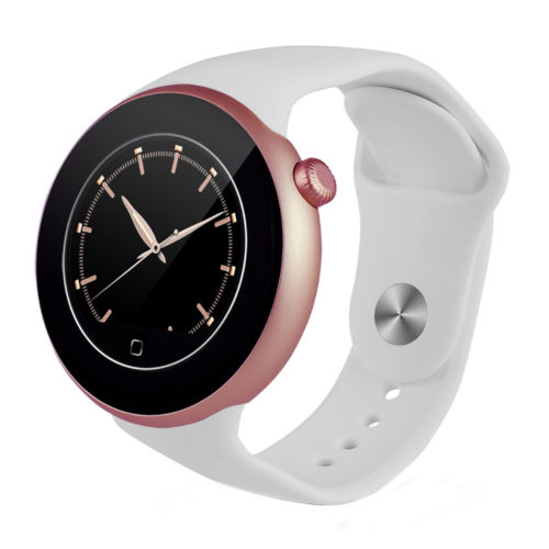 Умные часы  AK-C1 240*204/ 128MB+64MB/ 280mAh/ Android 4.4 белый ремешок (Розовый)