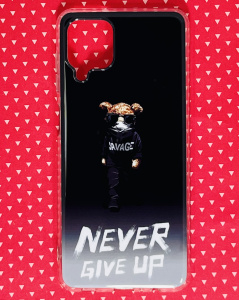 Накладка силиконовая с принтом для Samsung A12 Never give up