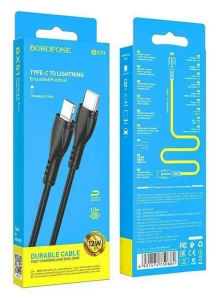 Кабель Borofone BX51 2.4A PD Lightning 8-pin Type-C 1м (Черный)