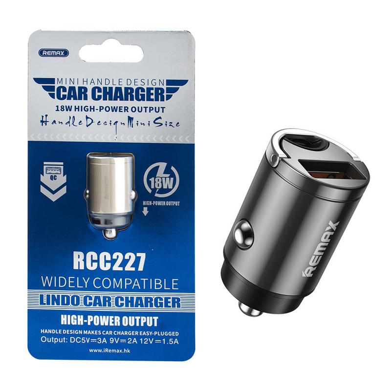 Автомобильная зарядка REMAX Lindo Series Single USB 18W Car Charger RCC227