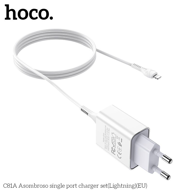 Сетевое зарядное устройство 2 в 1 Hoco C81A Asombroso single port charger set