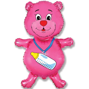 Шар фольгированный "Мишка" (лента+гелий)