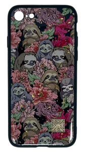 Силиконовая накладка оргстекло для iPhone XR Ленивец