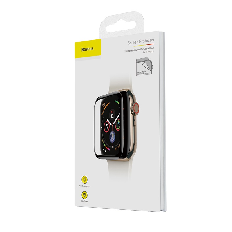 Защитное стекло Baseus 0.2mm Full-screen Curved Tempered Film 44mm для Apple Watch 4 (черный)