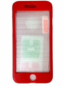 Кейс VEIGE 360* с защитным стеклом для iPhone 7 красный