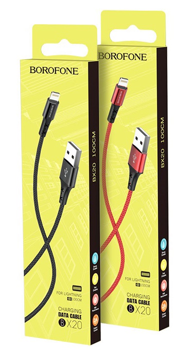 Кабель Borofone BX20 USB 2.0A для Lightning 8-pin 1м (Красный)