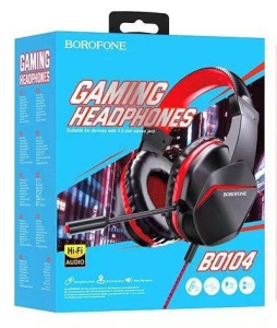 Игровые накладные наушники с микрофоном Borofone BO104 Gaming headphones (Красный)