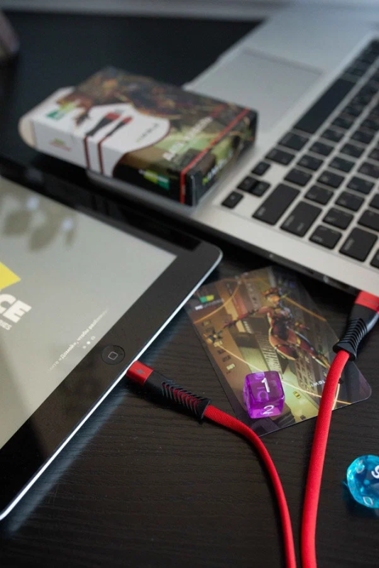 Кабель More choice K41Si Smart USB 2.4A Lightning  нейлон 1м (Черно-красный)