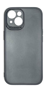 Силиконовый матовый чехол с защитой камеры для iPhone 15 (Черный)