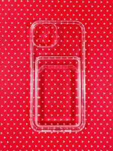 Прозрачная накладка силиконовая с отсеком для карт для iPhone 13