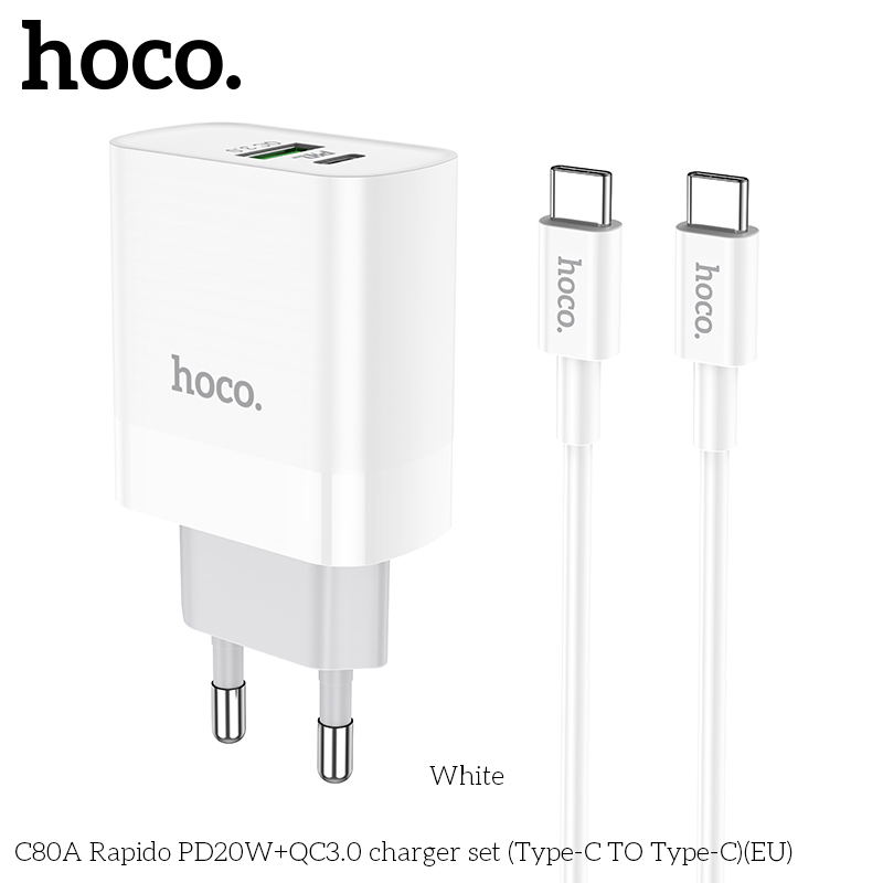 Сетевое зарядное устройство Hoco C80A Rapido 