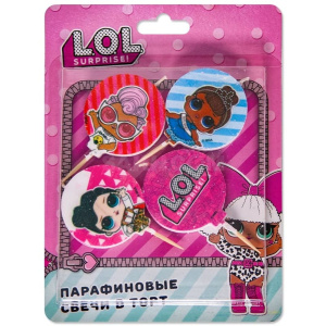 Свечи для торта  LOL в блистере 4 шт 