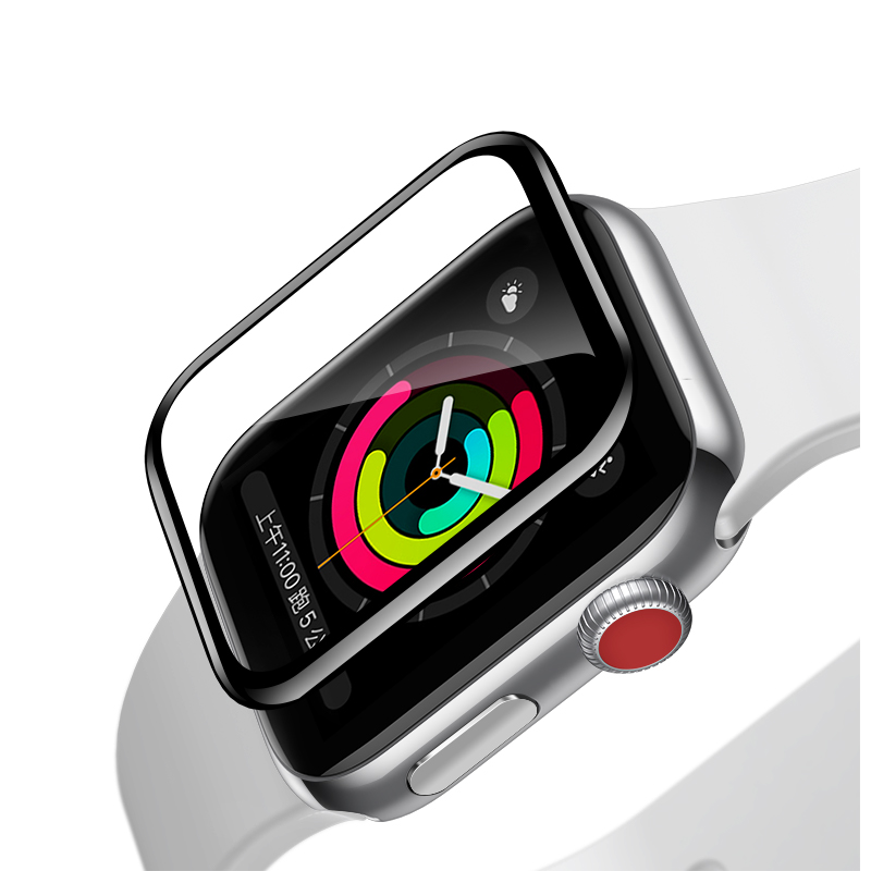 Защитное стекло Baseus 0.2mm Full-screen Curved Tempered Film 44mm для Apple Watch 4 (черный)