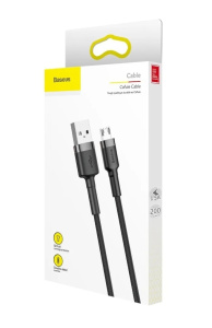 Кабель Baseus Cafule Cable USB - microUSB 1.5А/2м серо-черный (CAMKLF-CG1)