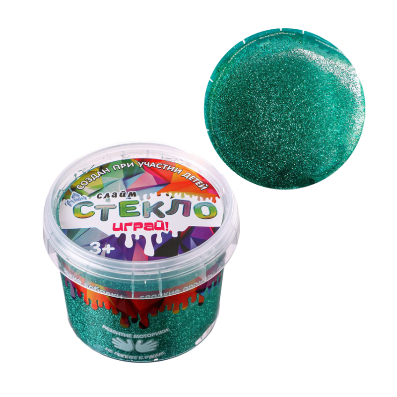 Слайм "Стекло" с блестками 100гр