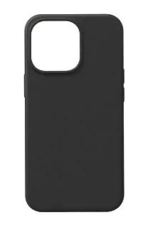Силиконовый чехол с закрытым низом для iPhone 15 (Черный)