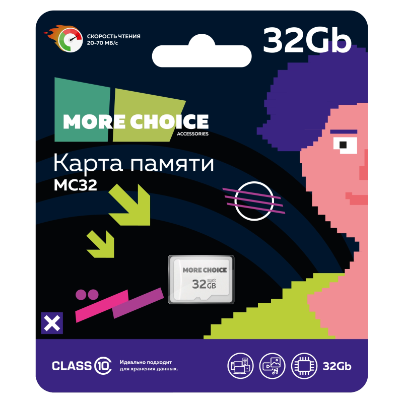 Карта памяти More choice 32Gb Micro-SD Class10 V10 MC32
