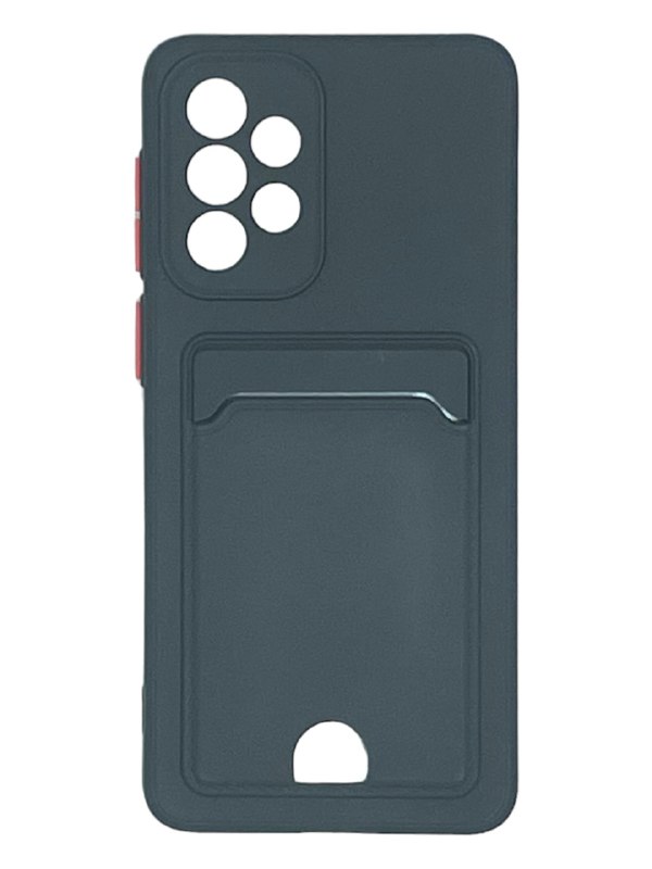 Силиконовый чехол матовый с визитницей для Samsung A23 (Черный)