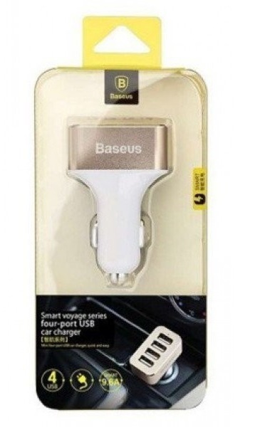 Автомобильное зарядное устройство BASEUS Voyage USBx4/2.4A/9.6A (Белый)
