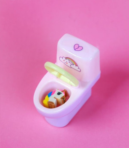 Точилка с ластиком "Единорожек туалет"