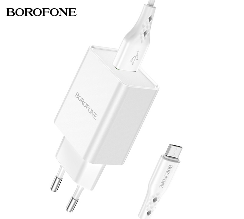 Сетевое зарядное устройство Borofone BN5 3.0A кабель Micro USB (Белый)